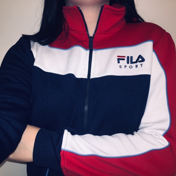 fila red white blue jacket